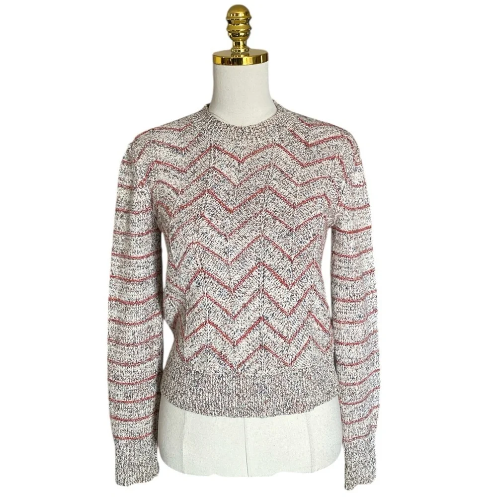Free People Zig Zag Chevron Crewneck Sweater Size XS